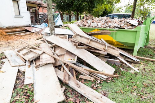 Old furniture being prepared for disposal in Chessington